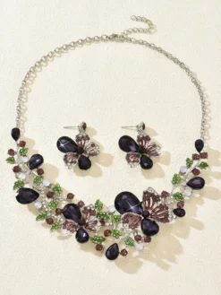 Ensemble de bijoux de mariage pour la mariée en métal chic