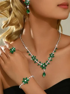 Ensemble de bijoux pour mariage perles d'imitation attrayantes métal ajouré
