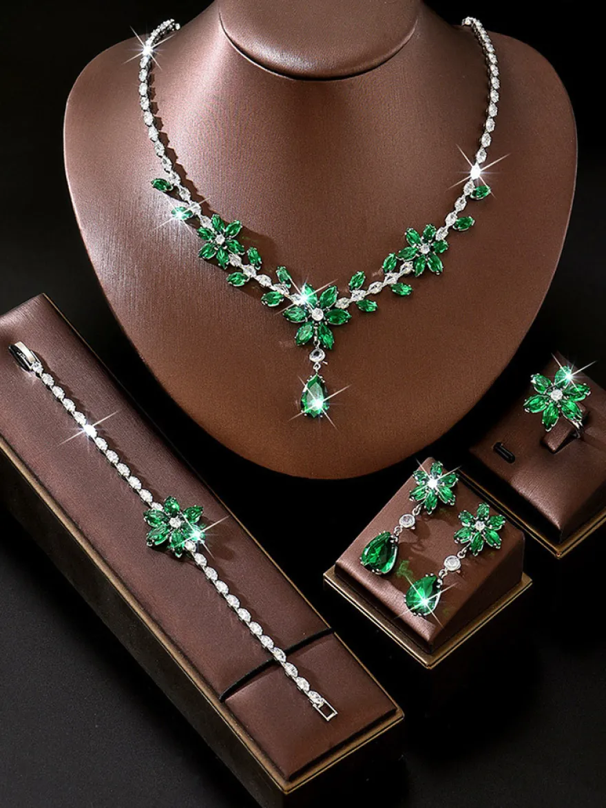 Ensemble de bijoux pour mariage perles d'imitation attrayantes métal ajouré