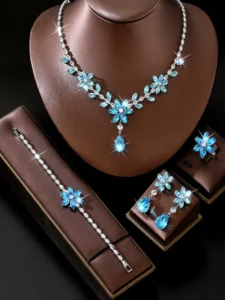 Ensemble de bijoux pour mariage perles d'imitation attrayantes métal ajouré