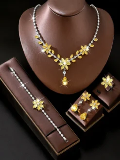 Ensemble de bijoux pour mariage perles d'imitation attrayantes métal ajouré