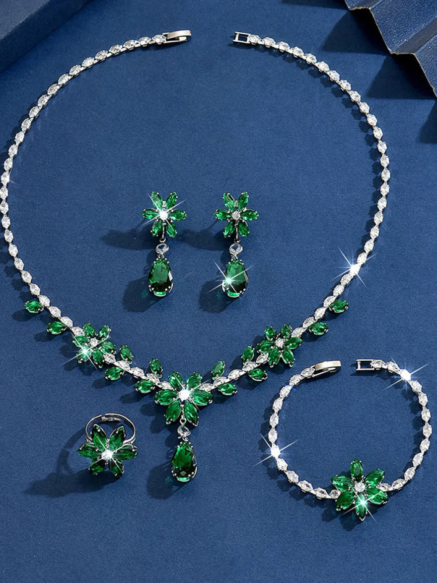 Ensemble de bijoux pour mariage perles d'imitation attrayantes métal ajouré