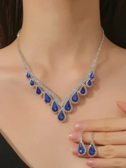 Ensemble de bijoux pour mariage beau métal zircone cubique