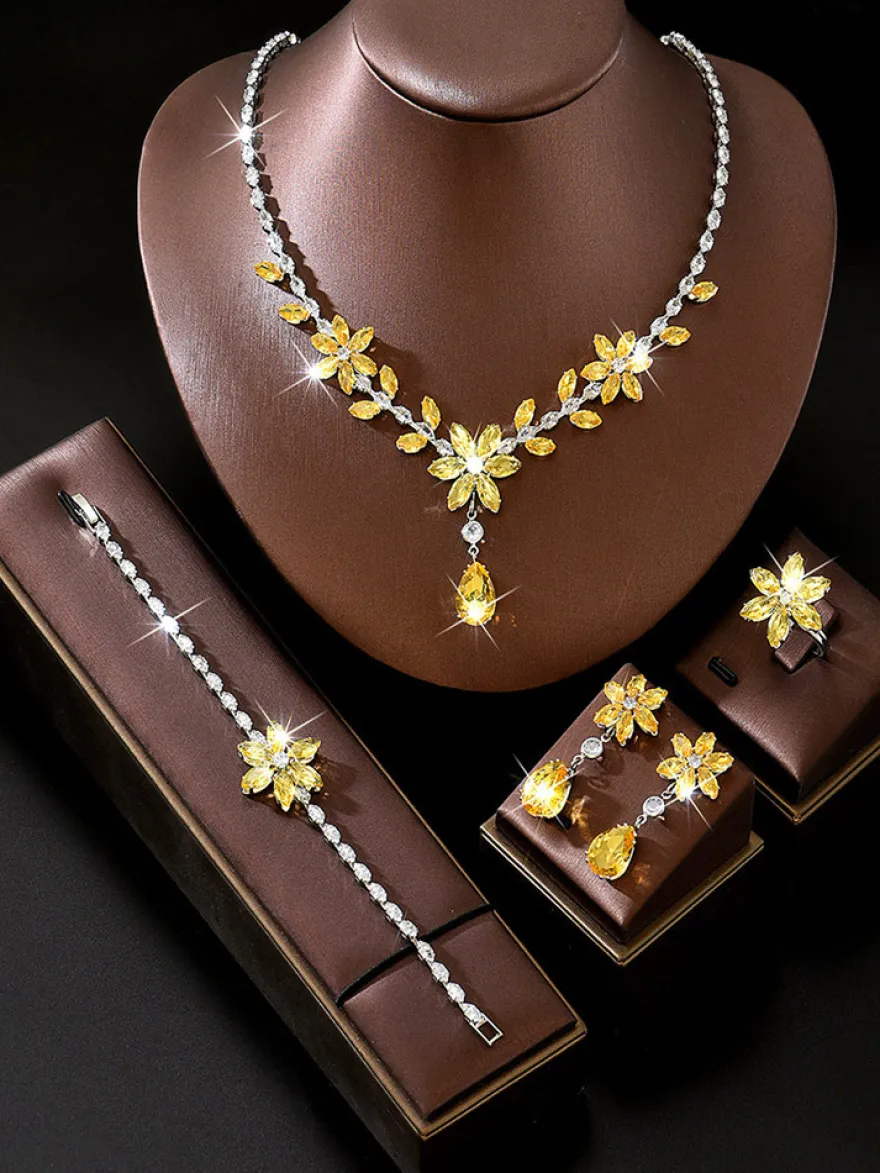 Ensemble de bijoux pour mariage perles d'imitation attrayantes métal ajouré