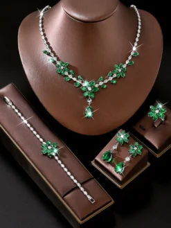 Ensemble de bijoux pour mariage perles d'imitation attrayantes métal ajouré