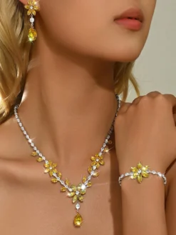 Ensemble de bijoux pour mariage perles d'imitation attrayantes métal ajouré