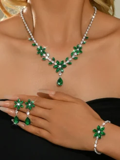 Ensemble de bijoux pour mariage perles d'imitation attrayantes métal ajouré