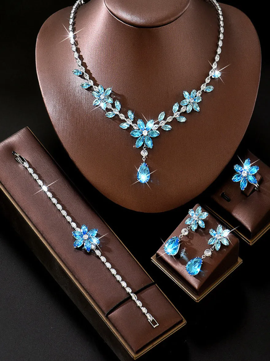 Ensemble de bijoux pour mariage perles d'imitation attrayantes métal ajouré