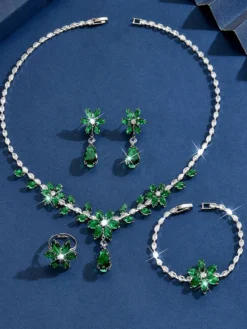 Ensemble de bijoux pour mariage perles d'imitation attrayantes métal ajouré