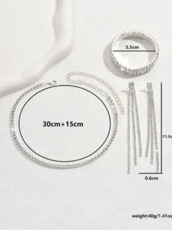 Ensemble de bijoux pour mariage magnifique zircone cubique en métal percé