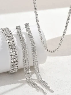 Ensemble de bijoux pour mariage magnifique zircone cubique en métal percé