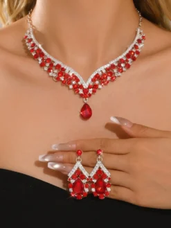 Ensemble de bijoux pour mariée charmant métal