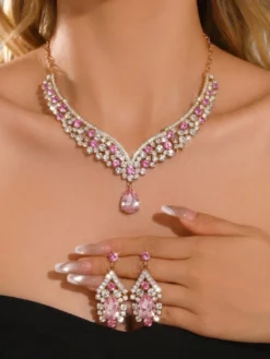 Ensemble de bijoux pour mariée charmant métal