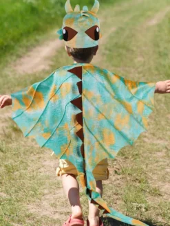 Ensemble de cape et capuche de dragon d'Halloween pour enfants costume fantaisie avec queue pointue tenue de jeu de rôle