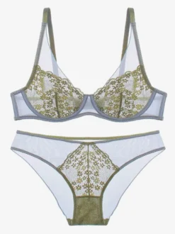 Ensemble De Lingerie Chic Bicolore 2 Pièces En Dentelle Sous-Vêtement