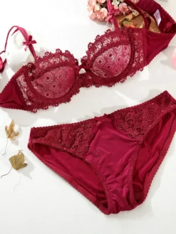Ensemble de lingerie 2 pièces en dentelle blanche soutien-gorge culotte string