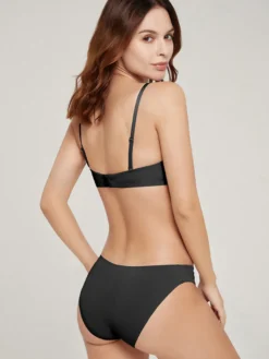 Ensemble de lingerie : soutien-gorge demi-bonnet sans coutures à armatures et culotte taille mi-haute