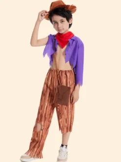 Ensemble de pantalons cravate violet pour enfants