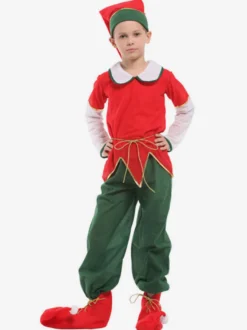 Ensemble De 5 Pièces Enfants Avec Pantalon De Costume Elfe De Noël Déguisements