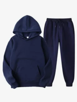 Ensemble De Sport À Capuche Pantalon Noir Football Entraînement Confortable