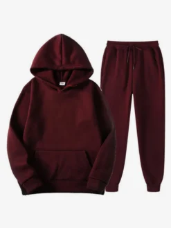 Ensemble De Sport À Capuche Pantalon Noir Football Entraînement Confortable