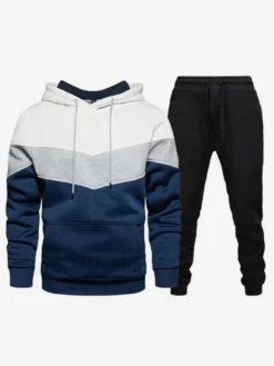 Ensemble de sport décontracté pour homme avec sweat-shirt à capuche et pantalon ensemble deux pièces