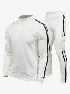 Ensemble De Sport Veste Pantalon Noir Football Entraînement Confortable