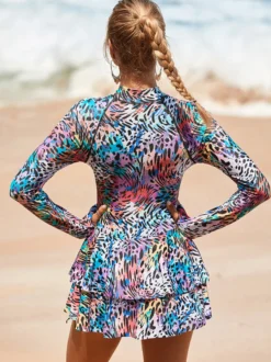 Ensemble deux pièces à jupe et manches longues anti-UV