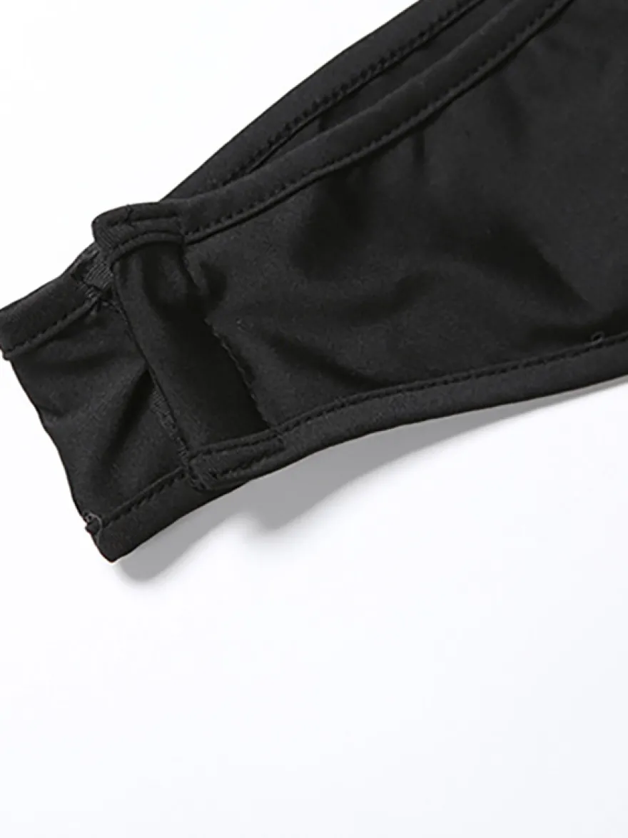 Ensemble deux pièces noir sexy pour femme - Body dos nu à col montant et jupe longue - Soirée d'été 2026