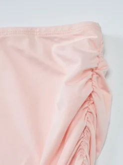 Ensemble deux pièces rose chic plissé jupe dos nu sans manches