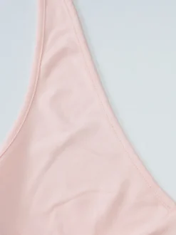 Ensemble deux pièces rose chic plissé jupe dos nu sans manches