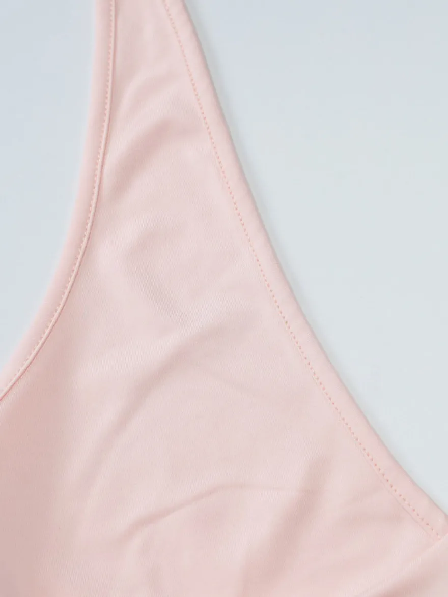 Ensemble deux pièces rose chic plissé jupe dos nu sans manches