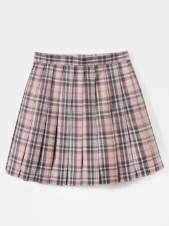 Ensemble Lolita JK d'uniforme scolaire japonais manteau chemise et jupe à carreaux abricot à manches longues