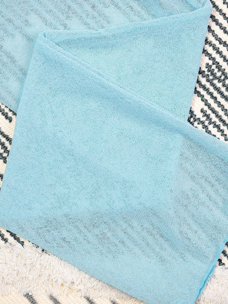 Ensemble maillot de bain bleu sexy court à manches longues cache-maillot et soutien-gorge dos nageur