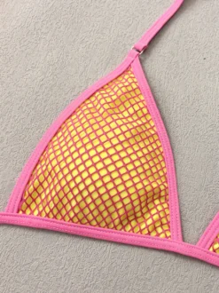 Ensemble maillot de bain en maille bikini de couleur contrastée et mini-jupe cache-maillot pour la plage 2026