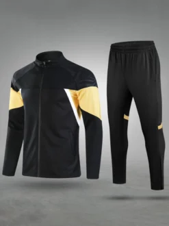 Ensemble Maillot De Football Respirant Homme Manches Longues Flocage Personnalisé Bleu
