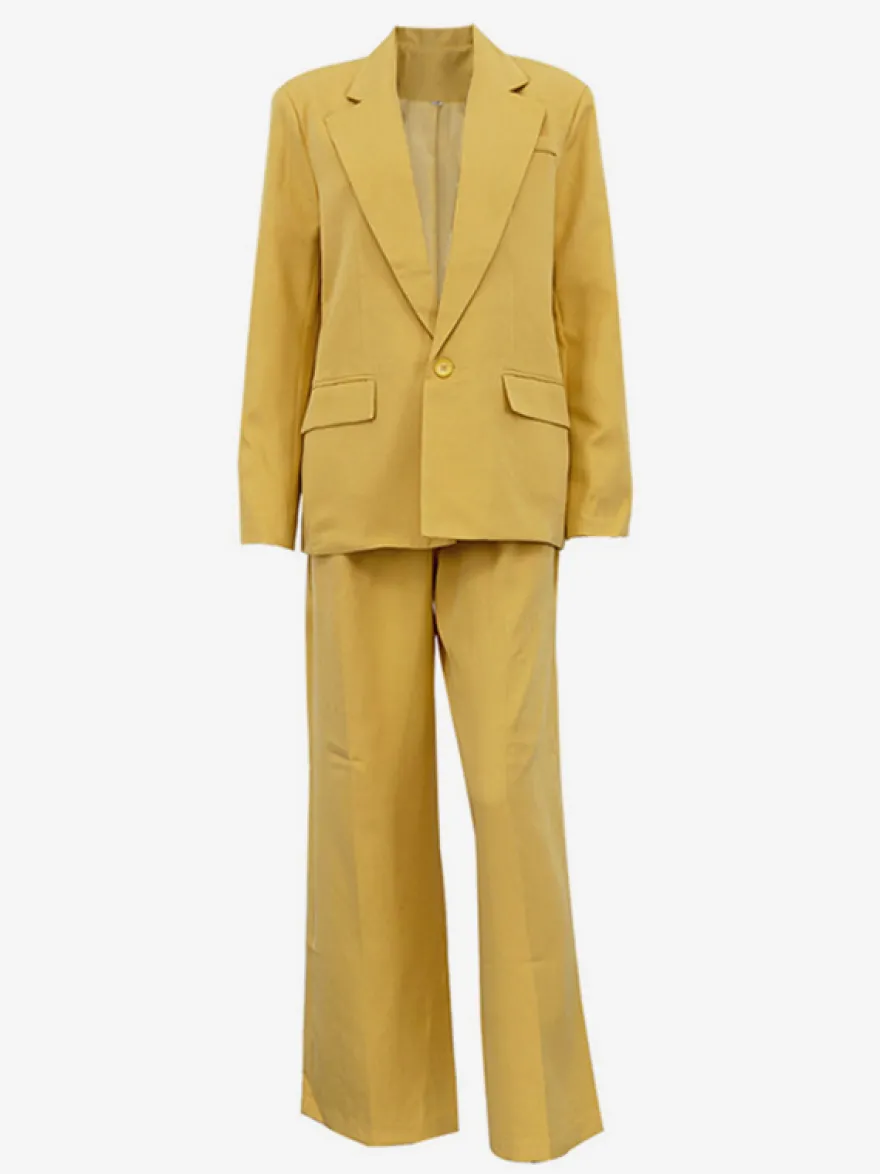 Ensemble 2 pièces jaune costume oversize et pantalon large pour l'automne 2026