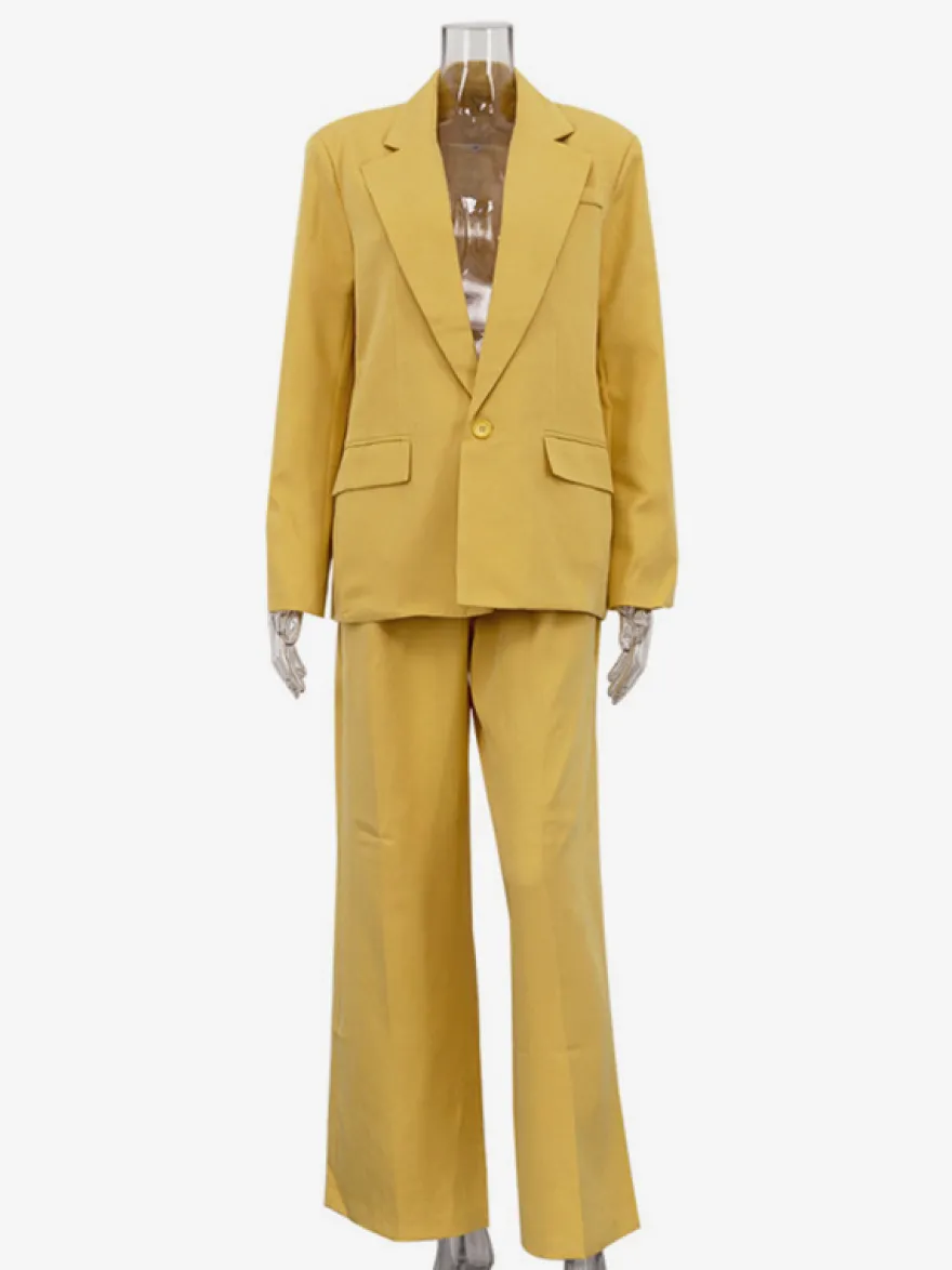 Ensemble 2 pièces jaune costume oversize et pantalon large pour l'automne 2026