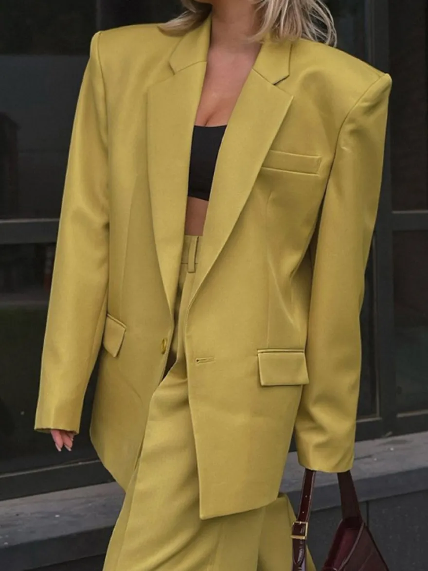 Ensemble 2 pièces jaune costume oversize et pantalon large pour l'automne 2026
