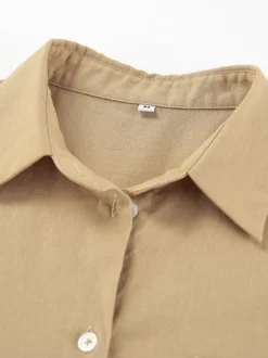 Ensemble 2 pièces short et chemise oversize short élastique style décontracté pour femme.