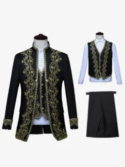 Ensemble rétro pour hommes pardessus de costume de palais à manches longues