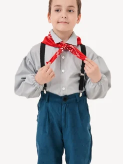 Ensemble salopette pour enfants bleu foncé avec écharpe
