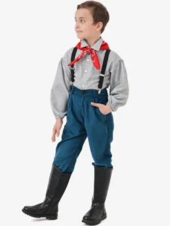 Ensemble salopette pour enfants bleu foncé avec écharpe