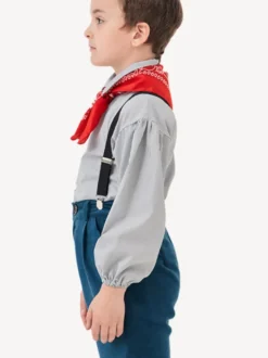 Ensemble salopette pour enfants bleu foncé avec écharpe