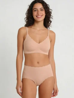 Ensembles de lingerie nuptiale nude 2 pièces sans coutures (soutien-gorge et culotte)