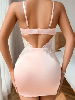 Ensembles de pyjama en dentelle champagne Lingerie d'intérieur en polyester