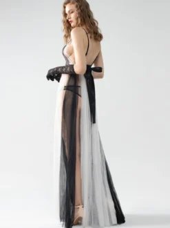 Ensembles De Pyjama En Polyester Noir Lingerie Sexy Découpée