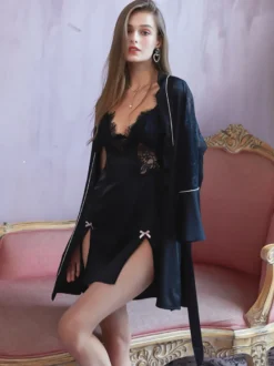 Ensembles de pyjama Lingerie de fête en polyester bleu sarcelle