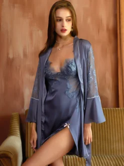 Ensembles de pyjama Lingerie de fête en polyester bleu sarcelle