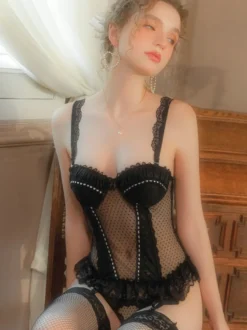 Ensembles Lingerie Soutien-Gorge Culotte En Dentelle Transparent 2 Pièces Sexy Femme